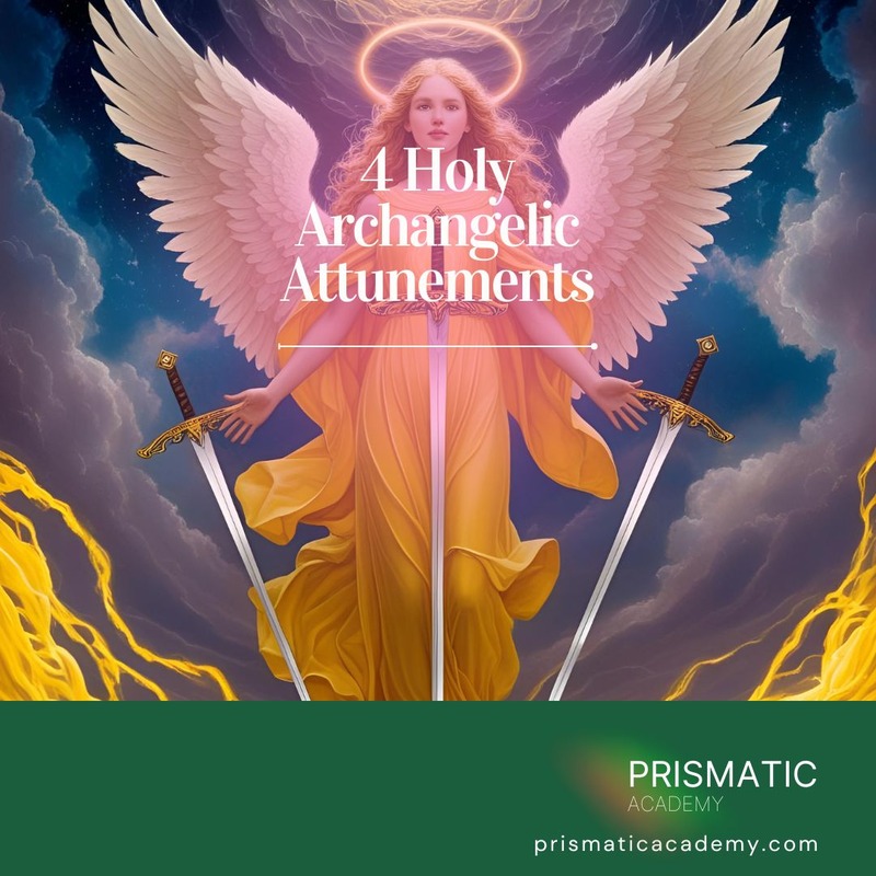 Four archangels in a radiant cross of light for the 4 Holy Archangelic Attunements