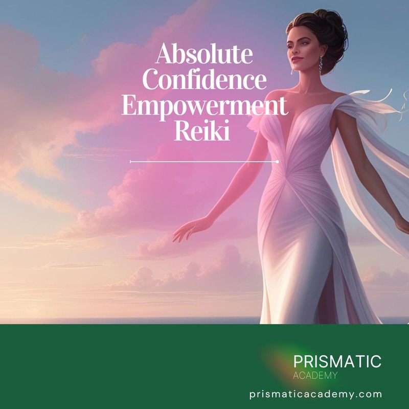 Empowered figure before a fiery orange sunrise for Absolute Confidence Empowerment Reiki
