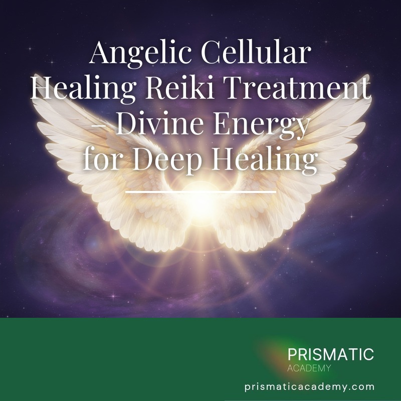 Glowing rose-gold DNA helix and cells for the Angelic Cellular Healing Reiki treatment
