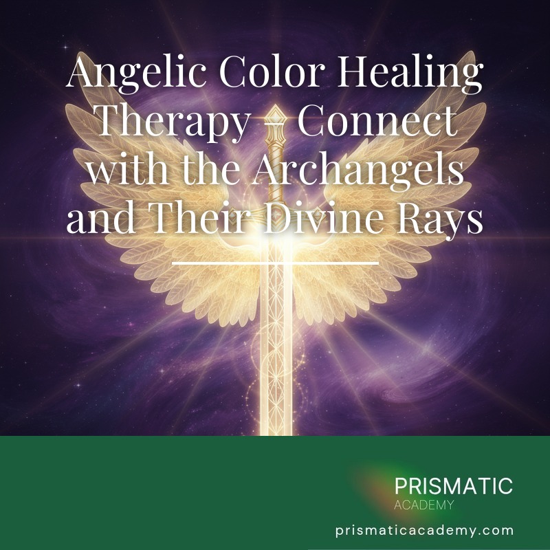 Archangels casting rainbow prism divine rays for Angelic Color Healing Therapy