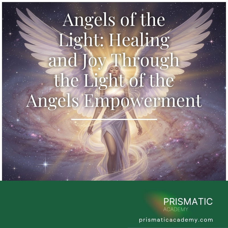 Golden angels descending in a sunburst for Angels of the Light empowerment