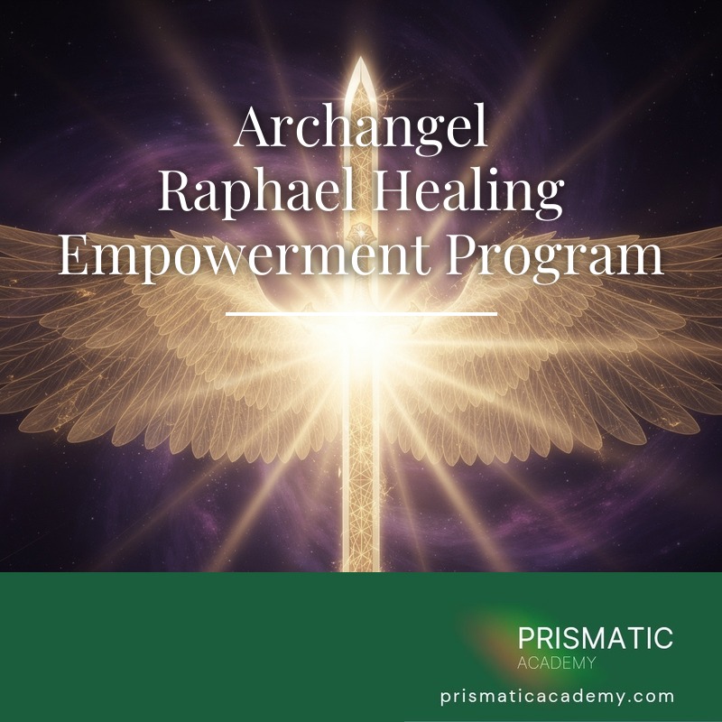 Emerald-winged Archangel Raphael with healing light for the Raphael Healing program