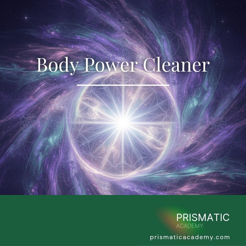 Human silhouette flushed with aqua-mint cleansing energy for the Body Power Cleaner attunement