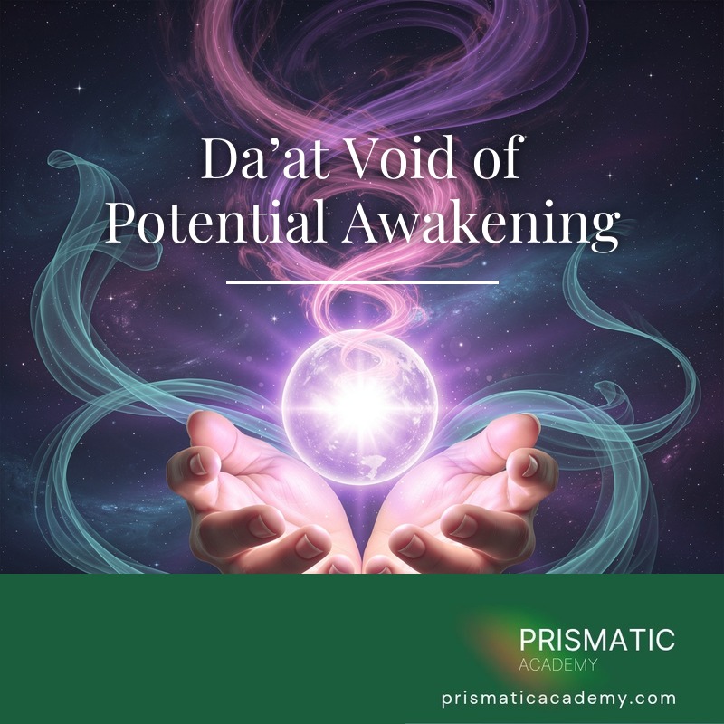 Black-violet void portal with a single white spark for Da'at Void of Potential Awakening