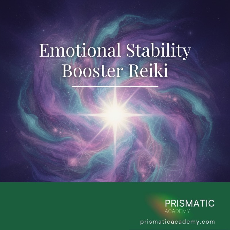 Grounded figure in warm amber calm for the Emotional Stability Booster Reiki