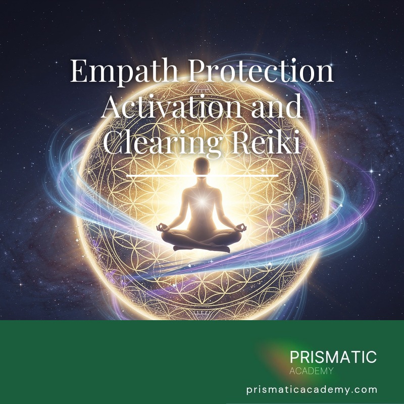 Person inside a turquoise protective energy bubble for Empath Protection Activation and Clearing Reiki