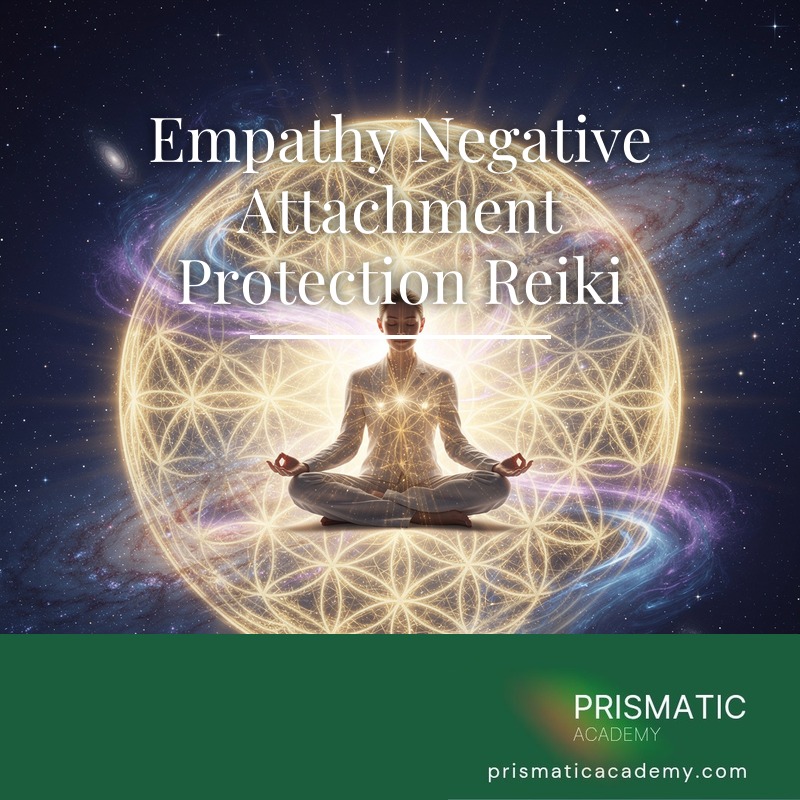 Figure inside an indigo protective bubble for the Empathy Negative Attachment Protection Reiki attunement