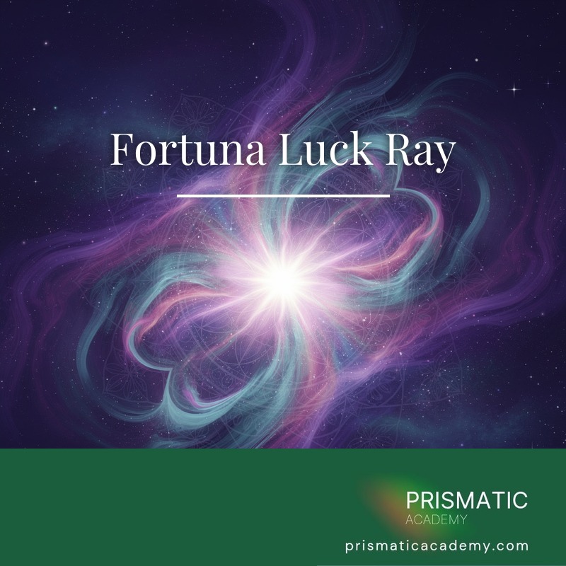 Goddess Fortuna with golden wheel and cornucopia in amber luck ray for Fortuna Luck Ray
