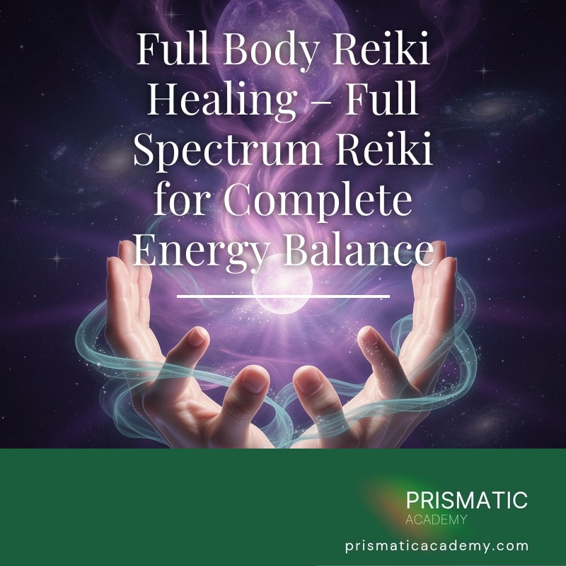 Meditating silhouette in turquoise aura with balanced energy column for Full Body Reiki Healing