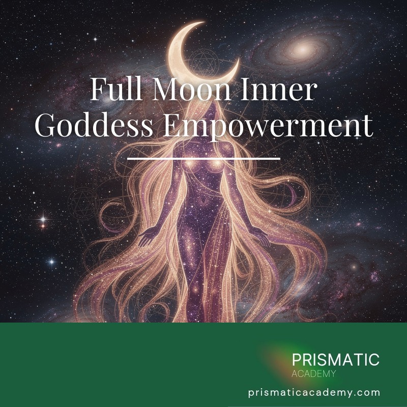 Goddess silhouette before a silver full moon for the Full Moon Inner Goddess Empowerment