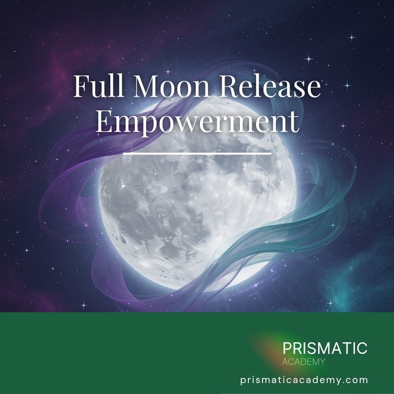 Bright silver-white full moon over water for the Full Moon Release Empowerment