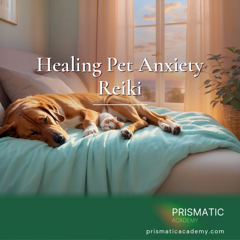 Healing Pet Anxiety Reiki distance Reiki attunement, Calming Reiki energy for anxious companion animals (dogs and cats) by Prismatic Flower Essences