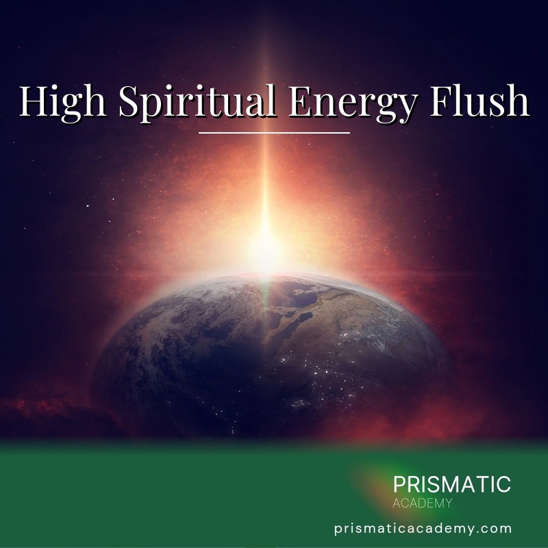 Platinum and lilac light cascading through a figure for the High Spiritual Energy Flush