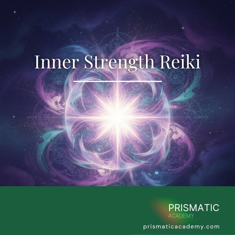 Figure with a crimson inner flame for the Inner Strength Reiki attunement
