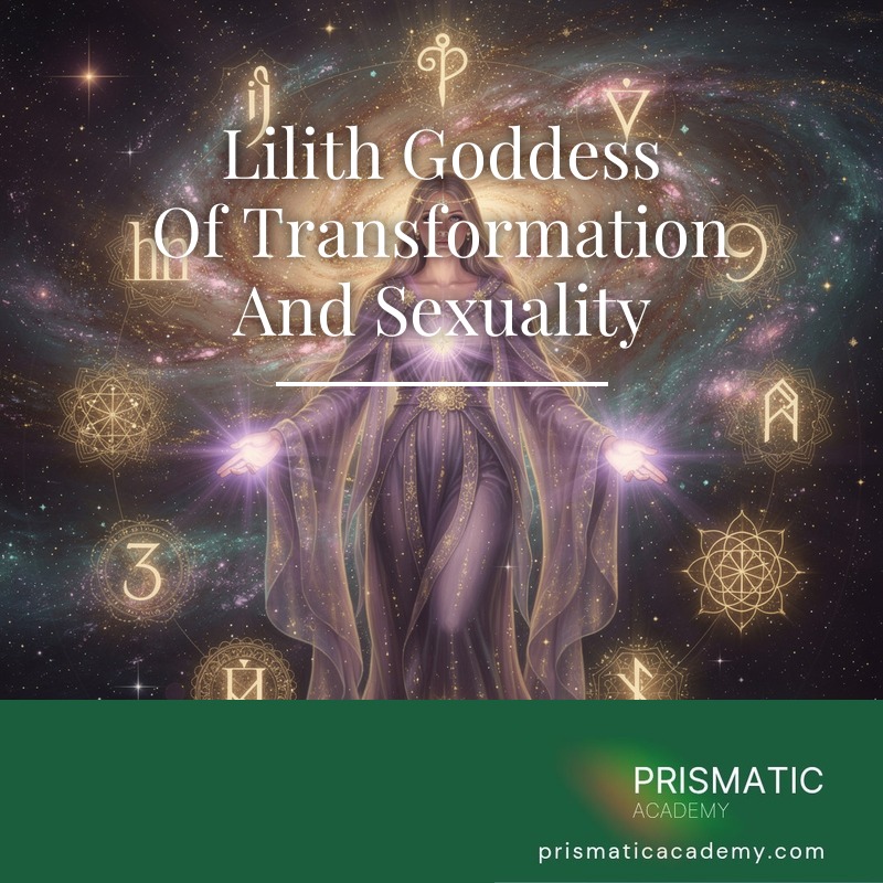 Lilith dark goddess with owl, serpent, and red moon for Lilith Goddess of Transformation and Sexuality