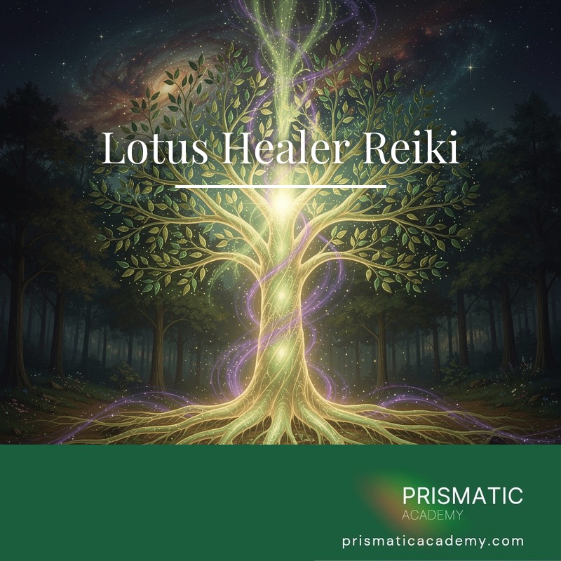 Lotus Healer Reiki attunement - glowing pink lotus flower with healing light