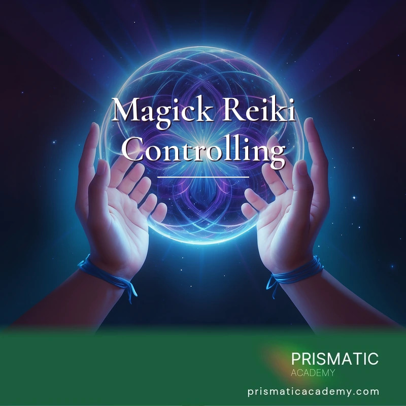 Magick Reiki Controlling - A focused practitioner's hands commanding and directing streams of energy, threads of light bent to disciplined will