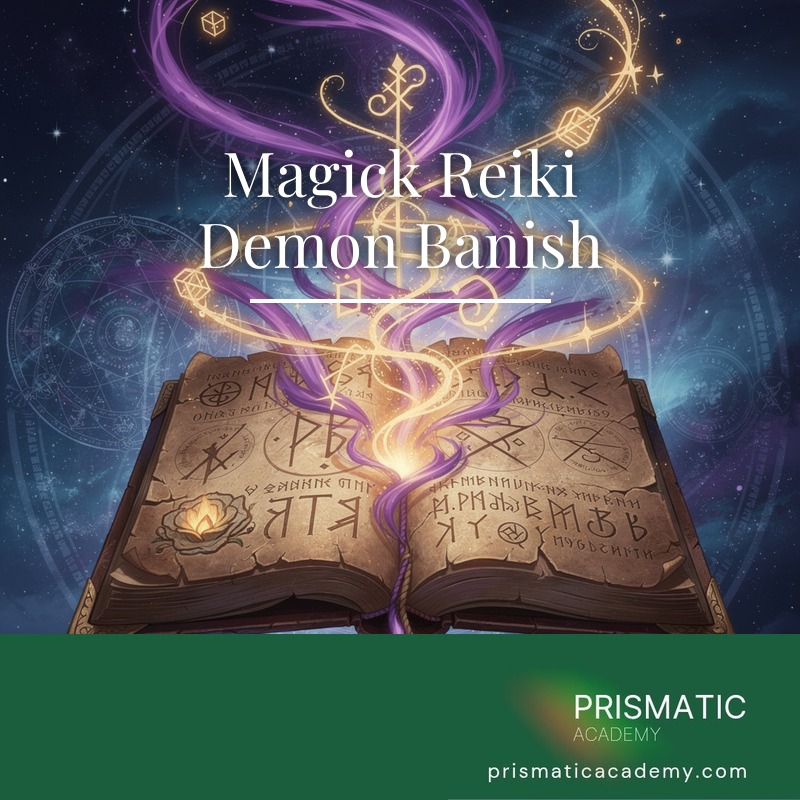 Dark demon dissolving in banishing white-gold light for Magick Reiki Demon Banish