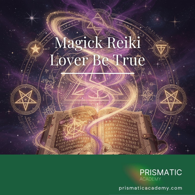 Two entwined rose-pink auras forming a heart for Magick Reiki Lover Be True