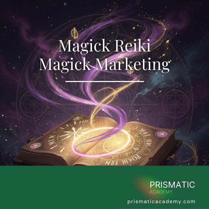 Glowing golden megaphone projecting light for the Magick Reiki Magick Marketing attunement