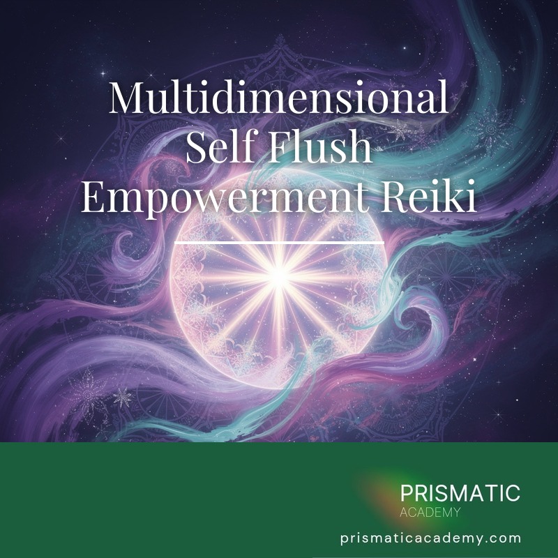 Violet light cascading through a translucent body for the Multidimensional Self Flush Empowerment Reiki