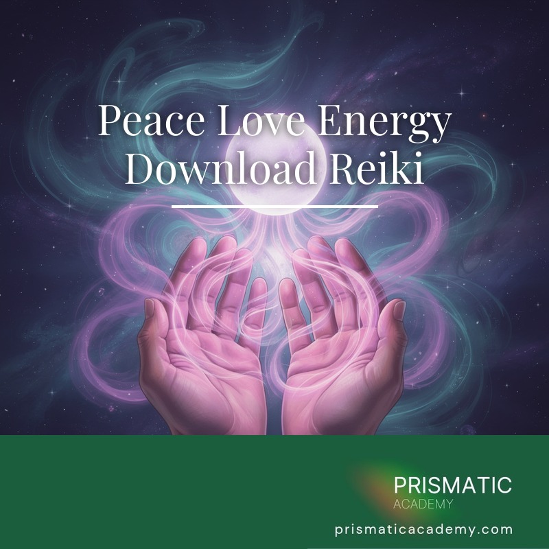 Rose-pink light streaming down with a white dove for the Peace Love Energy Download Reiki
