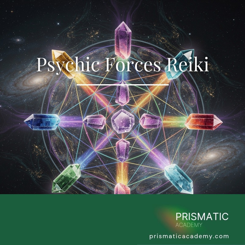 Electric violet psychic energy around hands for the Psychic Forces Reiki attunement