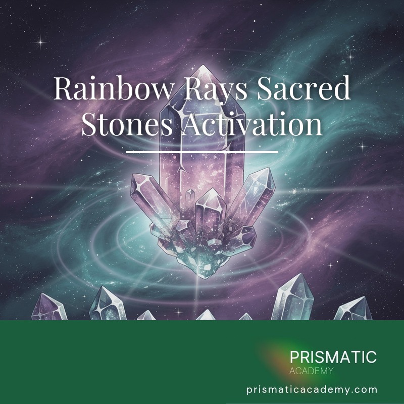Sacred crystals casting rainbow rays for the Rainbow Rays Sacred Stones Activation