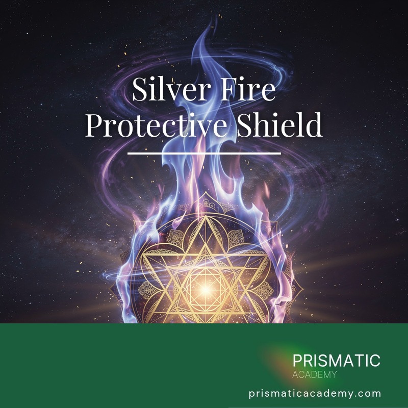 Silver flames forming a protective shield for the Silver Fire Protective Shield