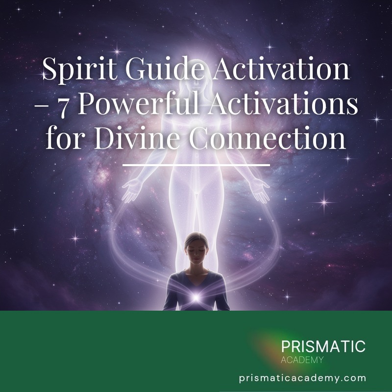 Seven glowing orbs rising in an indigo night for the Spirit Guide Activation